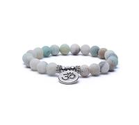 Mala/bracelet amazonite - élastique avec ohm -- 0.8 cm
