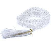 Mala cristal de roche gland blanc 108 perles +sac -- 0.8 cm