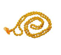 Mala Haldi Jaap pur curcuma naturel 108 + 1 perles avec sac gaumukhi pur coton pour chanter la déesse Baglamukhi et la planète Jupiter - Lot de 1
