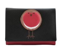 Mala Leather Bobbie Robin Bird Portefeuille compact en cuir véritable à trois volets - Protection RFID - 9 emplacements pour cartes, fenêtre pour carte d'identité, section pièces de monnaie - 11 × 8 ×