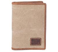 Mala Leather Canvas & Hunter Étui de passeport RFID en cuir avec 4 emplacements pour cartes, fenêtre pour carte d'identité et poche zippée Motif cactus 14 x 10 x 1,5 cm, kaki, Taille unique