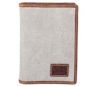 Mala Leather Canvas & Hunter Étui de passeport RFID en cuir avec 4 emplacements pour cartes, fenêtre pour carte d'identité et poche zippée Motif cactus 14 x 10 x 1,5 cm, gris, Taille unique