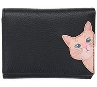 Mala Leather Cleo The Cat Collection 3533_50 Petit porte-monnaie en cuir avec blocage RFID, Noir (Noir) - 3533_50