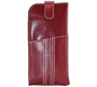 Mala Leather Edgbaston Collection Étui à lunettes en cuir 5193_88, rouge foncé, taille unique