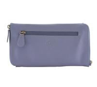 Mala Leather Étui à lunettes à double fermeture éclair pour 2 paires de lunettes - Cuir véritable souple avec chiffon de nettoyage et poche avant zippée - 19 × 10 × 2 cm - Soin de la vision, violet