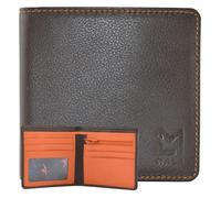 Mala Leather Hudson Portefeuille fin avec poche pour pièces de monnaie - Portefeuille pour homme en cuir souple protégé RFID à deux volets avec section zippée pour pièces de monnaie, fenêtre pour