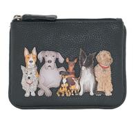 Mala Leather Kennel Crew Porte-monnaie RFID Motif chien avec fentes pour cartes Gris foncé 12 x 9 x 1 cm, gris foncé, 12 x 9 cm, Porte-monnaie et cartes