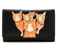 Mala Leather Kitty Crew Collection 3682_36 Portefeuille en cuir à trois volets avec blocage RFID, Noir , Taille unique