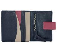 Mala Leather Kora Collection Petit portefeuille en cuir RFID 3702_45, bleu marine, Taille unique, Moderne