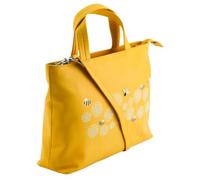 Mala Leather Moonflower Bee & Flowers Sac à main multivoies en cuir véritable avec bandoulière amovible - Bandoulière et poignée supérieure - 30 × 22,5 × 9 cm, jaune, 27 X 20 X 5 Centimeters