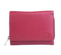 Mala Leather Origin Portefeuille à trois volets en cuir souple pour femme, portefeuille compact pour femme, protégé RFID, 8 emplacements pour cartes, fenêtre pour carte d'identité, section zippée pour