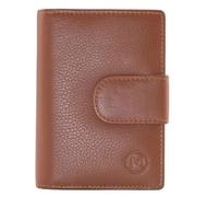 Mala Leather Origin Portefeuille moyen à languette avec fenêtre pour carte d'identité - Portefeuille RFID en cuir véritable avec poche zippée pour pièces de monnaie, plusieurs emplacements pour cartes