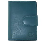 Mala Leather Origin Portefeuille moyen à languette avec fenêtre pour carte d'identité - Portefeuille RFID en cuir véritable avec poche zippée pour pièces de monnaie, plusieurs emplacements pour cartes