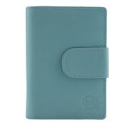 Mala Leather Origin Portefeuille moyen à languette avec fenêtre pour carte d'identité - Portefeuille RFID en cuir véritable avec poche zippée pour pièces de monnaie, plusieurs emplacements pour cartes