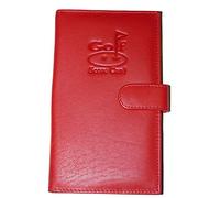 Mala Leather Porte-Carte de Score de Golf - Cuir Souple de qualité supérieure avec Boucle pour Crayon et Fermeture à Languette - Convient aux Cartes Britanniques et européennes (Rouge)