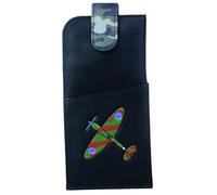 Mala Leather Spitfire Collection 5197_8 Étui à lunettes en cuir, Noir , taille unique