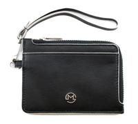 Mala Leather The Looplet Petit portefeuille en cuir véritable avec sangle amovible, protection RFID, emplacements pour cartes, fenêtre pour carte d'identité et poche pour pièces de monnaie, Noir