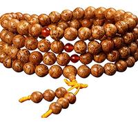 Mala Méditation Bouddhiste Collier de Perles de Prière, Bracelet, 108 Mala Bracelet Bois Bodhi, Perle de Prière en Bois Naturel for Méditation Bouddha Manchette Bouddhiste Tibétain Collier Bijoux