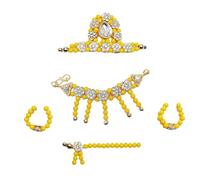 Mala Mukut Set for God Laxmi G Durga Devi MATA Traditional Mala & Bangle for Temple God Idol God Jewelery puja Haar Sringar Article Ornament God Goddess Devi Temple Statue Diwali(Size:-2 inches Each)