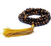 Mala oeil de tigre de qualité AA, 108 perles + poche -- ±0.7cm