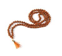 Mala Rudraksh indien en bois 108+1 perles 5 mm Marron
