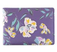 Mala Zinnia Porte-cartes RFID en cuir avec 12 emplacements pour cartes, 10 x 7,5 cm, avec sac à poussière, violet, 10 X 7.5 Centimeters, Motif floral