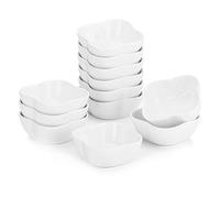 MALACASA 12 pièces Ramequin en Porcelaine - Moules à Soufflé, Crème Brûlée et Bol de 75 ml (7,3 x 3 cm), Idéal pour Desserts Individuels et Petits Snacks, Blanc