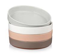 MALACASA 4 pcs. Assiette à pâtes, Bol en faïence, Assiette à soupe, Bol à pâtes, Bol à ramen, Bol à salade, Bol multi-usages, Coloré