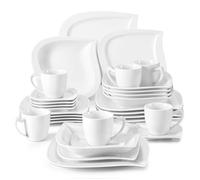 Malacasa Assiette Série Elvira, 30pcs Service de Table, 6 Assiette à Dessert/ Creuses / Diner / Tasses à Café / Sous-tasse