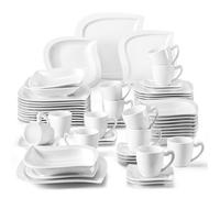 Malacasa Assiette Série Elvira, 60pcs Service de Table, 12 Assiette à Dessert/ Creuses / Diner / Tasses à Café / Sous-tasse