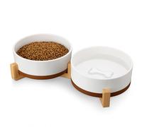 MALACASA Gamelles pour chien en céramique avec support antidérapant pour chien et chat, bols à nourriture et à eau (L-6 tasses)