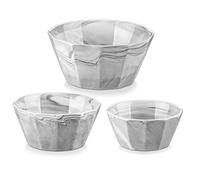 MALACASA Lot de 3 Bols à Céréales en Céramique, 1020 ml / 780 ml / 500 ml, Bols à Soupe pour Cuisine, Bols de Service pour Pâtes et Salades, Passant au Lave-vaisselle et au Micro-ondes, Marbre Gris