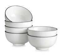 MALACASA Bols à soupe en porcelaine, bols à céréales en céramique blanche pour cuisine, lave-vaisselle et micro-ondes, série standard, 760 ml