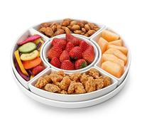 MALACASA Plats de Service divisés en Porcelaine, Plateau à goûter, Bols de Service pour Les fêtes - Parfait pour Les Frites et sauces, Fruits, légumes, Bonbons et collations, Plateau de Service pour