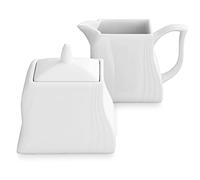 MALACASA, Série Amparo, Pot à Lait Sucrier Couvercle Porcelaine, Pot à Crème Boîte à Sucre
