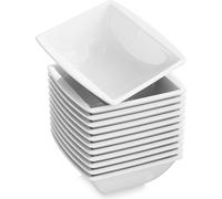 MALACASA, série Blance, 12 pièces 350ml blanc crème Set de bols à céréales en porcelaine