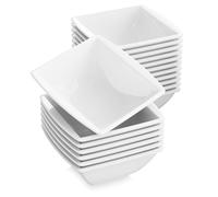 MALACASA, Série Blance, 18 pièces set de bols en porcelaine blanc crème set de bols à céréales