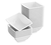 MALACASA, série Blance, 24 pièces 350ml blanc crème Set de bols à céréales en porcelaine