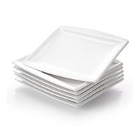 MALACASA, Série Blance, Service d'assiettes en porcelaine blanc crème, Assiette plate, Assiette plate plus grande pour 18 personnes