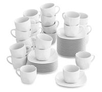 Malacasa Série ELISA 24 Sets Service à Café Thé 24 Tasses à Café avec 24 Sous-tasses Soucoupe Porcelaine Mugs 4""