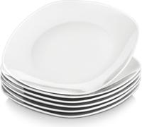 MALACASA, Série Elisa, 6 pcs. Set d'assiettes en porcelaine Assiette plate 24,6cm pour 6 personnes