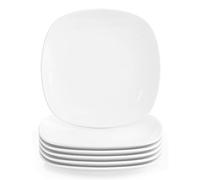 MALACASA, Série Elisa, 6pcs Assiettes à Dessert Porcelaine, Assiettes à Gâteau, Assiettes et Plats de Service pour 6 Personnes