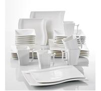 Malacasa Série FLORA 32pcs Set Service de Table Complet pour 6 Personnes en Porcelaine