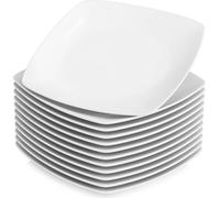 MALACASA, Série Julia, Set de 12 assiettes à dessert en porcelaine 16,7 cm Assiette à gâteau pour 12 personnes