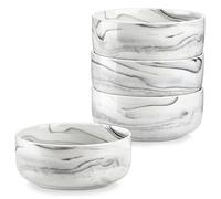 MALACASA, série LUNA, Lot de 4 Bols à Céréales en Porcelaine de 760ml, Bols à Soupe et Flocons d'Avoine de Cuisine en Céramique, Va au Lave-vaisselle, au Micro-ondes et au Four, Gris Marbre