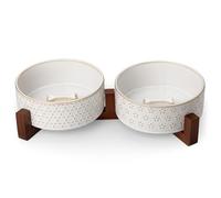 MALACASA Série Lydia,2 Pièces Gamelle Anti Glouton en Grès 1000ml,Gamelle d'alimentation Lente-Favorise Alimentation Saine et Digestion Lente, pour pour Petits/Moyens/Grands Animaux de Compagnie