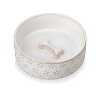 MALACASA Série Lydia, Gamelle Anti Glouton en Grès 450ml,Gamelle d'alimentation Lente-Favorise Alimentation Saine et Digestion Lente, pour pour Petits/Moyens/Grands Animaux de Compagnie