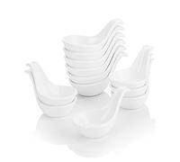 MALACASA Série Ramekin, 12pcs Bols à Sauce en Porcelaine, 20ml, Blanc