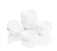 MALACASA Série Ramekin Dish, 12pcs Bols à Sauce en Porcelaine, 170ml Bols à Tapas et Sauces, Coupelle à Trempette Sauce Pour Tapas, Trempette, Sushi, Confiture, 10 x 10 x 3.7cm, blanc