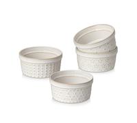 MALACASA Série Ramekin Dish, 4 Piéces Ramequins et Moules à Soufflé en Céramique pour Four, Petit Bols à Sauce Yaourt en Porcelaine, 120ml, Passent au Lave-vaisselle et au Four
